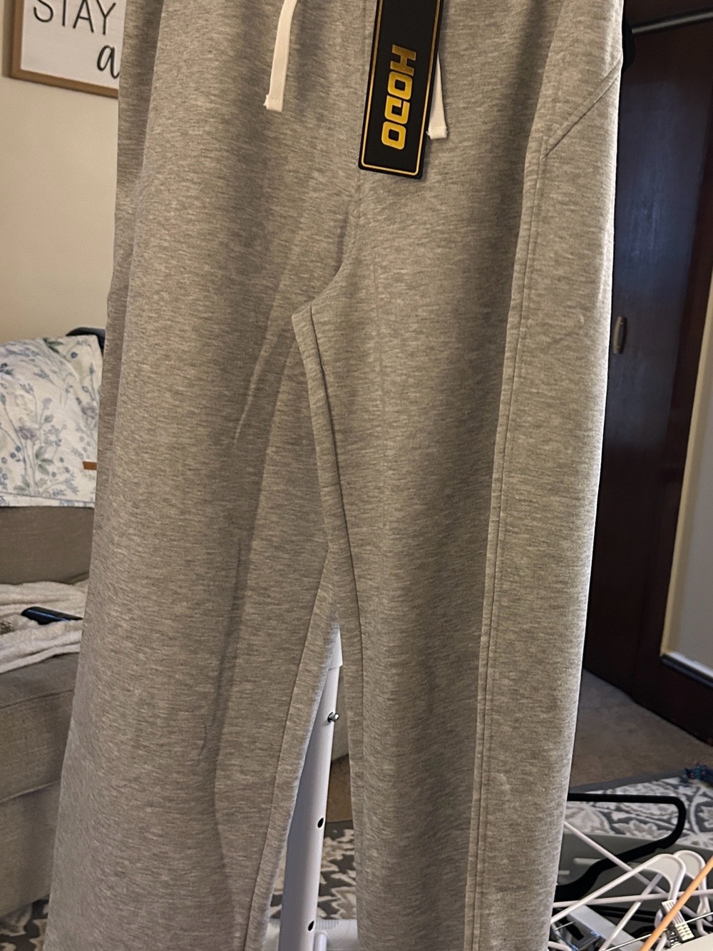 Grey Men’s  Sweatpants with Drawstring Waist. Size Large Long NWT